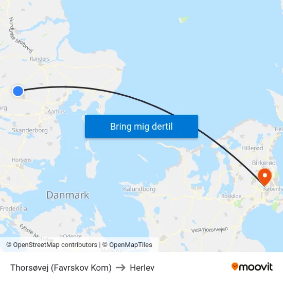 Thorsøvej (Favrskov Kom) to Herlev map