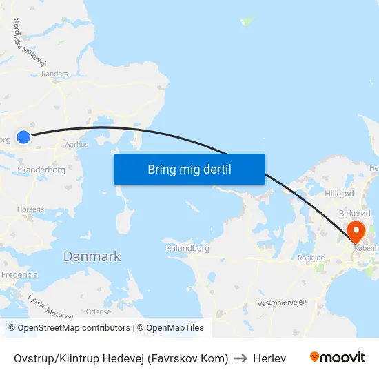 Ovstrup/Klintrup Hedevej (Favrskov Kom) to Herlev map