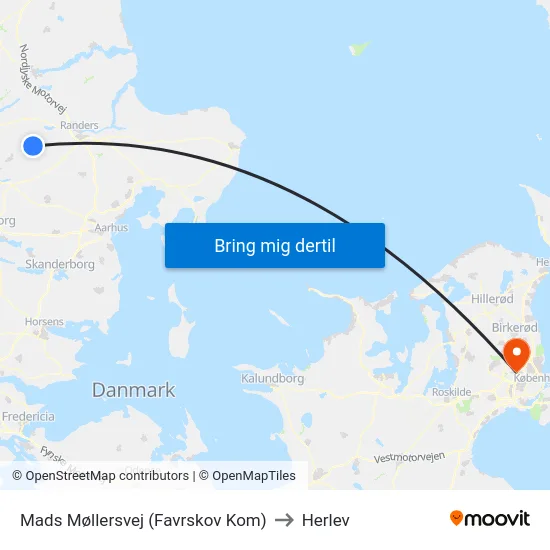 Mads Møllersvej (Favrskov Kom) to Herlev map