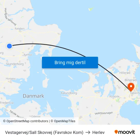 Vestagervej/Sall Skovvej (Favrskov Kom) to Herlev map