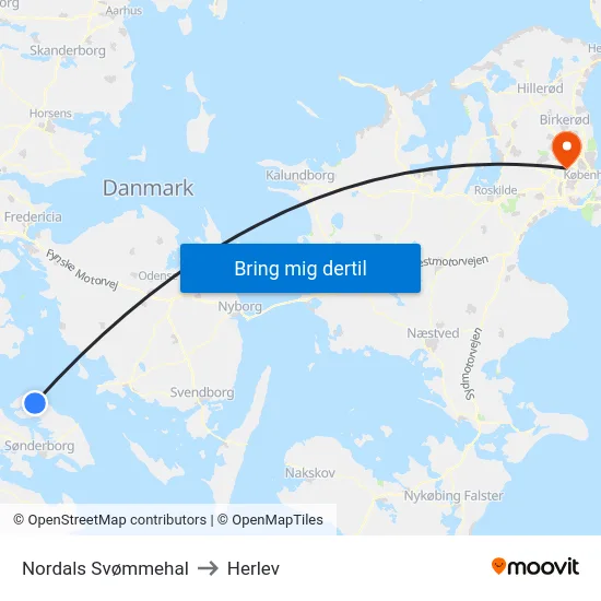 Nordals Svømmehal to Herlev map