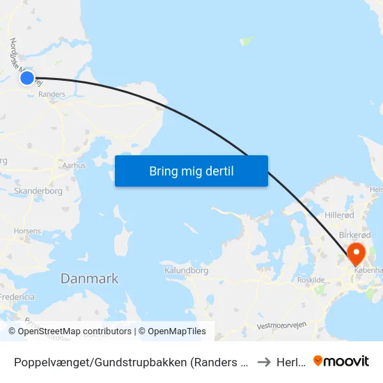 Poppelvænget/Gundstrupbakken (Randers Kom) to Herlev map