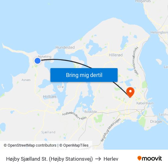 Højby Sjælland St. (Højby Stationsvej) to Herlev map