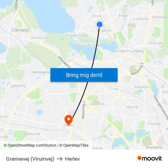 Grønnevej (Virumvej) to Herlev map