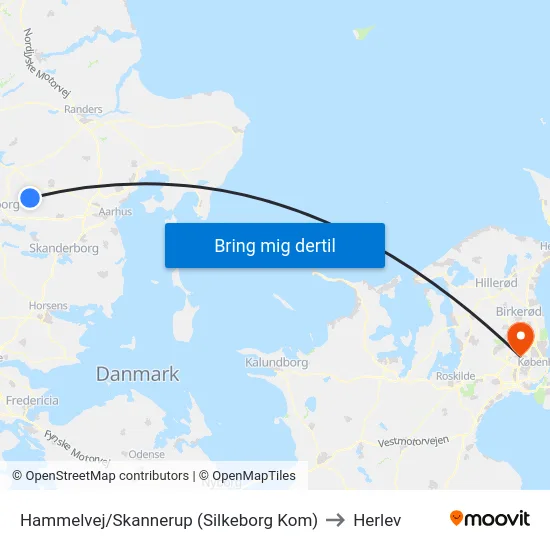 Hammelvej/Skannerup (Silkeborg Kom) to Herlev map