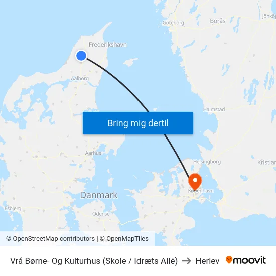Vrå Børne- Og Kulturhus (Skole / Idræts Allé) to Herlev map