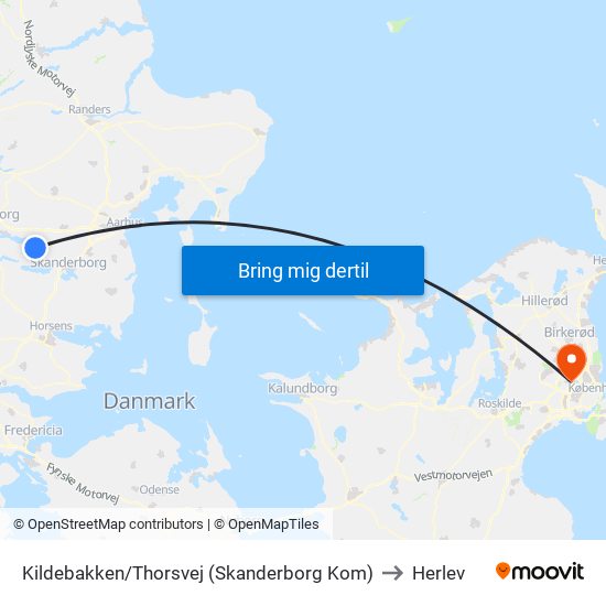Kildebakken/Thorsvej (Skanderborg Kom) to Herlev map