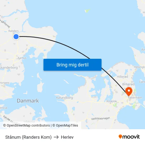 Stånum (Randers Kom) to Herlev map