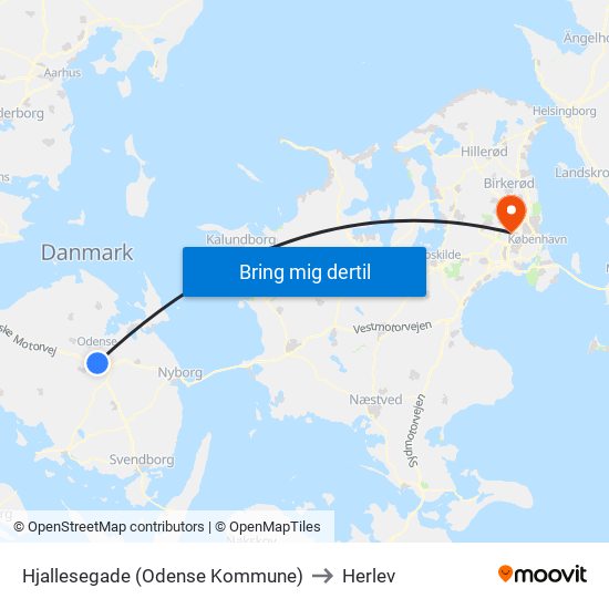 Hjallesegade (Odense Kommune) to Herlev map