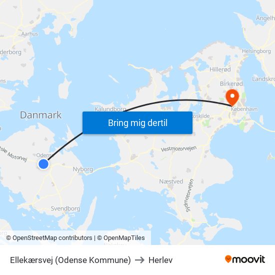 Ellekærsvej (Odense Kommune) to Herlev map