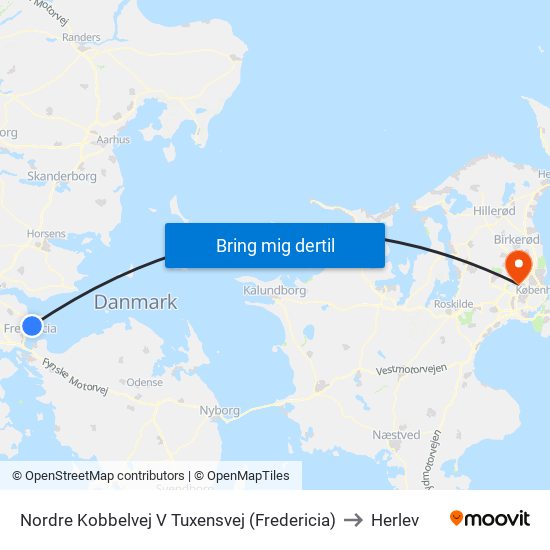 Nordre Kobbelvej V Tuxensvej (Fredericia) to Herlev map