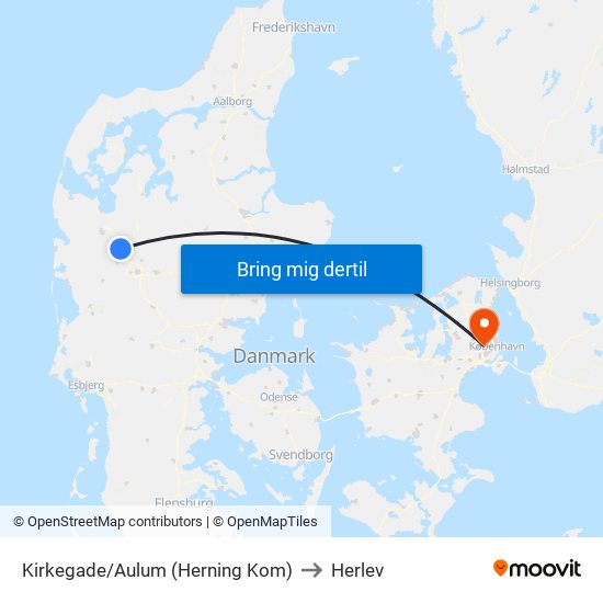 Kirkegade/Aulum (Herning Kom) to Herlev map
