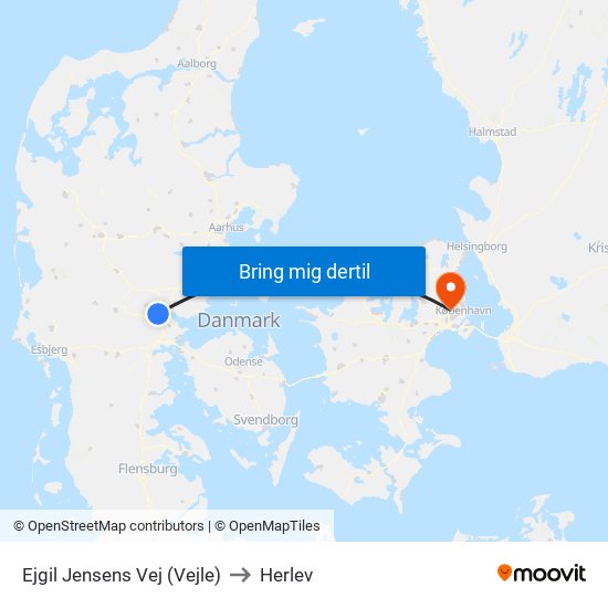 Ejgil Jensens Vej (Vejle) to Herlev map