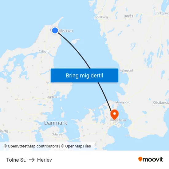 Tolne St. to Herlev map