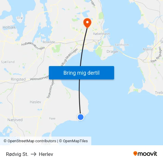 Rødvig St. to Herlev map