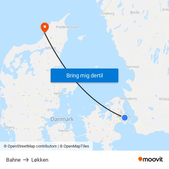 Norman Copenhagen to Løkken map