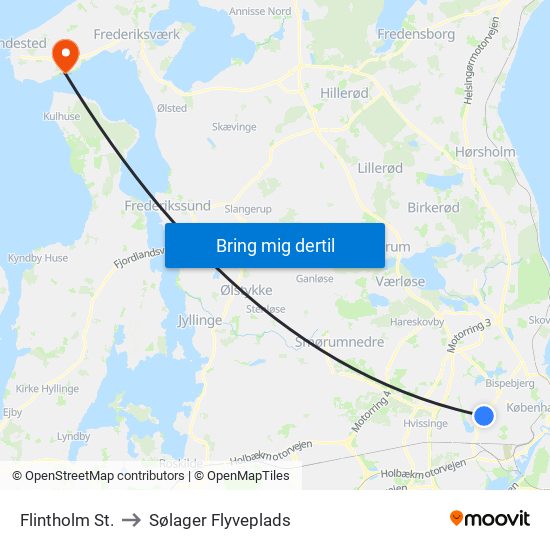 Flintholm St. to Sølager Flyveplads map