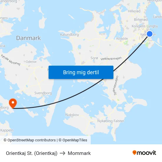 Orientkaj St. (Orientkaj) to Mommark map