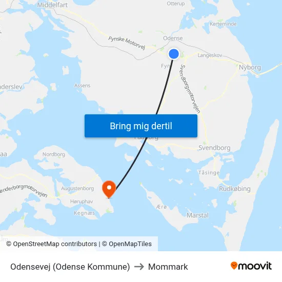Odensevej (Odense Kommune) to Mommark map