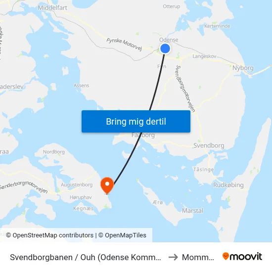 Svendborgbanen / Ouh (Odense Kommune) to Mommark map