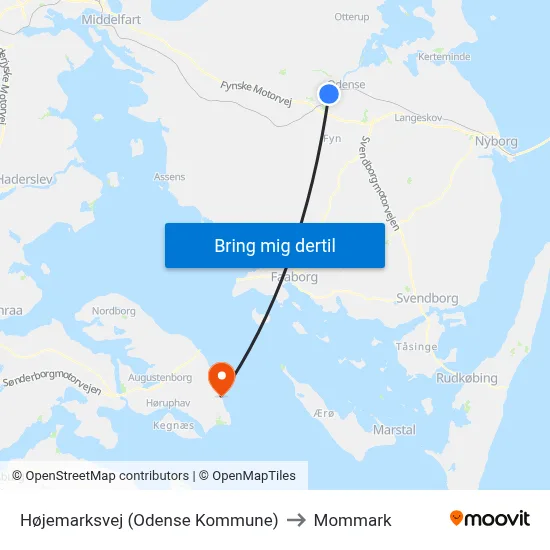 Højemarksvej (Odense Kommune) to Mommark map