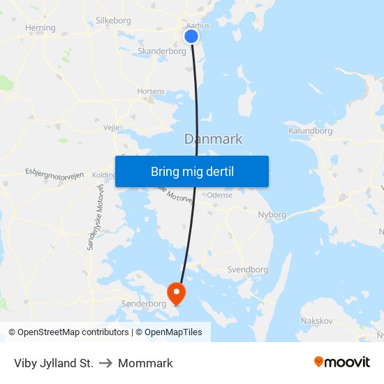 Viby Jylland St. to Mommark map
