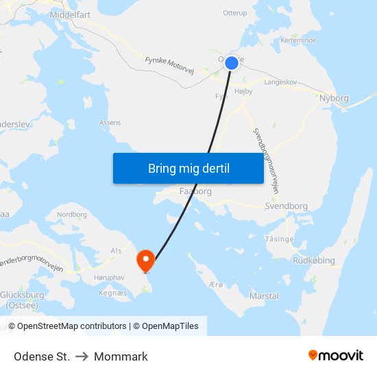 Odense St. to Mommark map