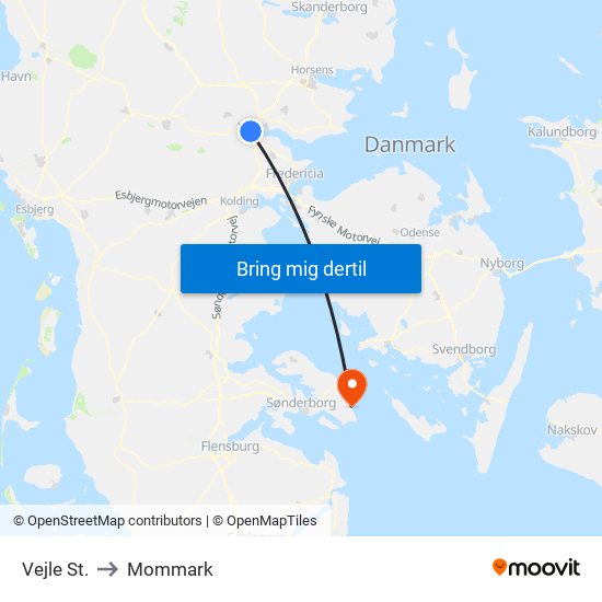 Vejle St. to Mommark map