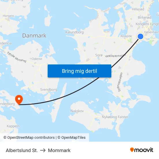 Albertslund St. to Mommark map