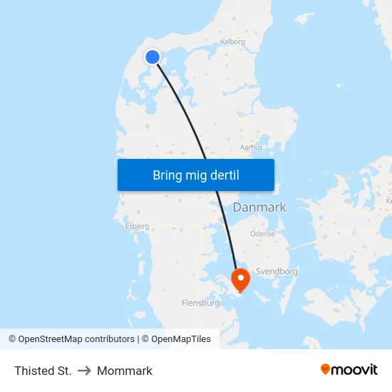 Thisted St. to Mommark map