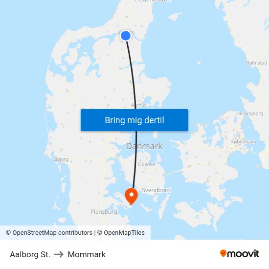 Aalborg St. to Mommark map