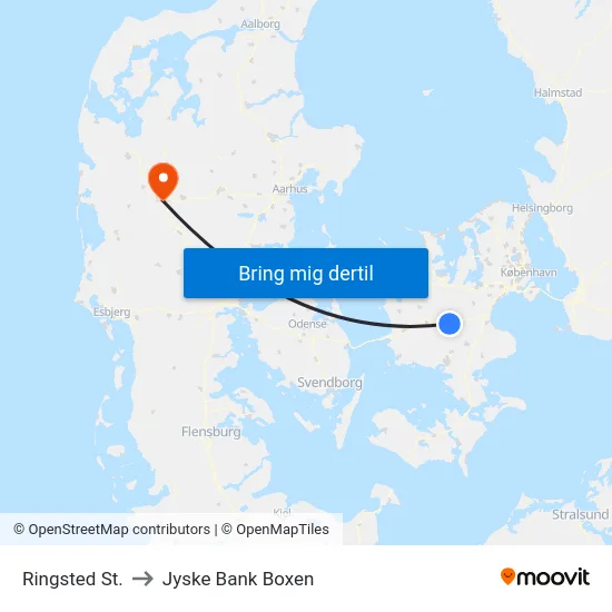 Ringsted St. to Jyske Bank Boxen map