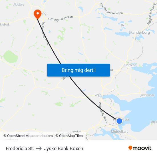 Fredericia St. to Jyske Bank Boxen map