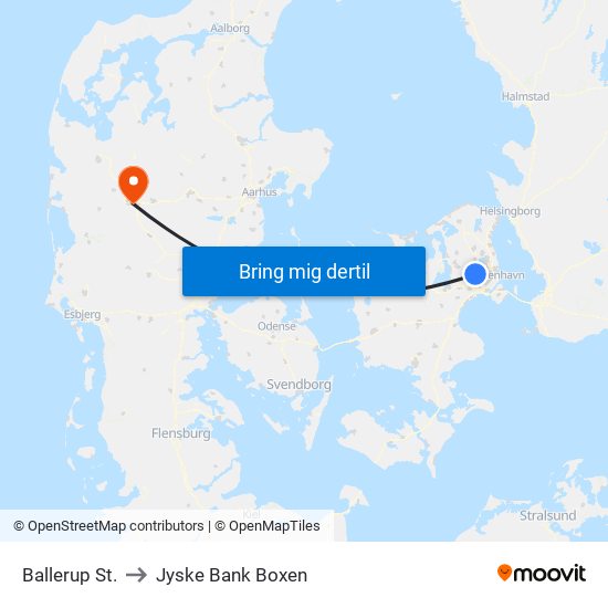 Ballerup St. to Jyske Bank Boxen map