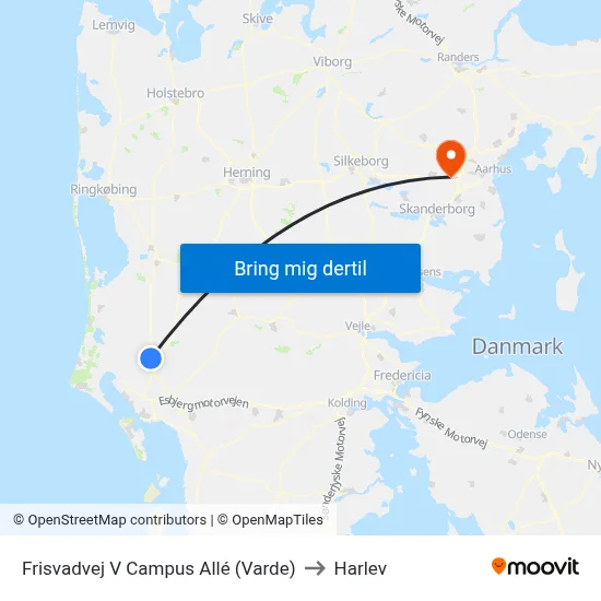 Frisvadvej V Campus Allé (Varde) to Harlev map