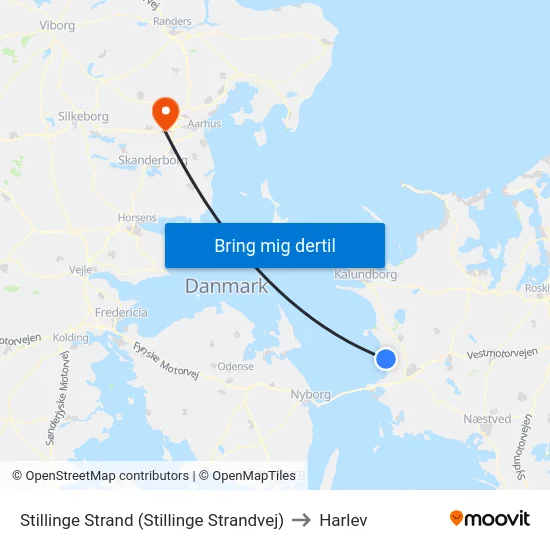Stillinge Strand (Stillinge Strandvej) to Harlev map