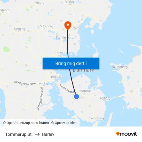 Tommerup St. to Harlev map