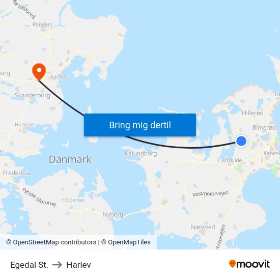 Egedal St. to Harlev map