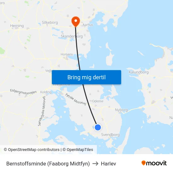 Bernstoffsminde (Faaborg Midtfyn) to Harlev map