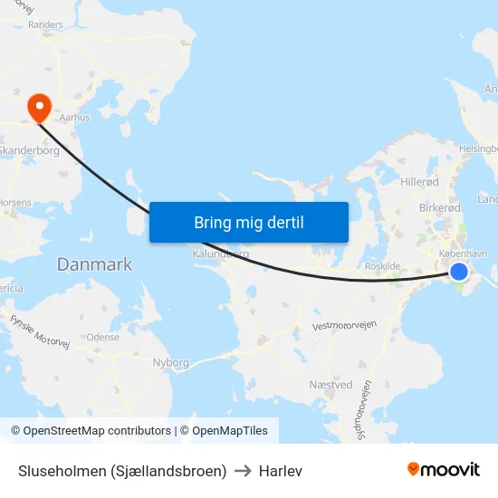 Sluseholmen (Sjællandsbroen) to Harlev map