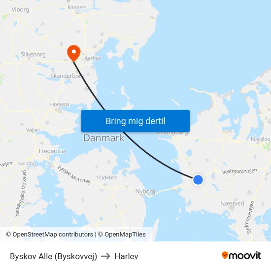 Byskov Alle (Byskovvej) to Harlev map