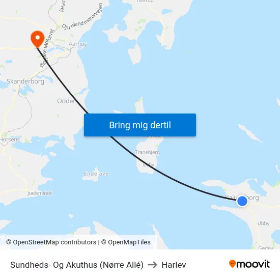 Sundheds- Og Akuthus (Nørre Allé) to Harlev map