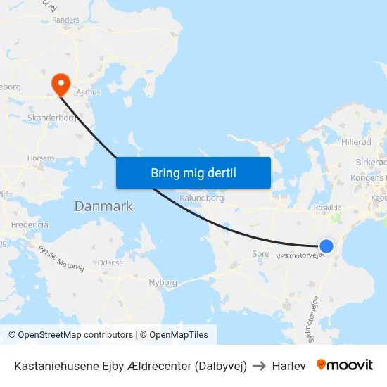Kastaniehusene Ejby Ældrecenter (Dalbyvej) to Harlev map