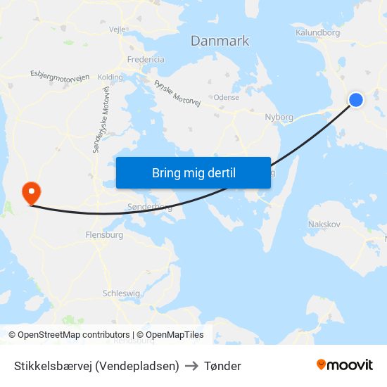 Stikkelsbærvej (Vendepladsen) to Tønder map