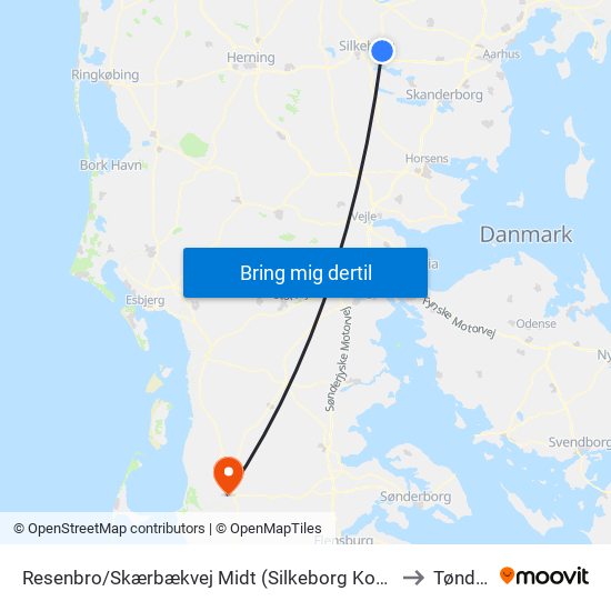 Resenbro/Skærbækvej Midt (Silkeborg Kom) to Tønder map