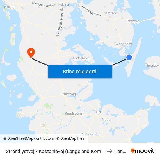 Strandlystvej / Kastanievej (Langeland Kommune) to Tønder map