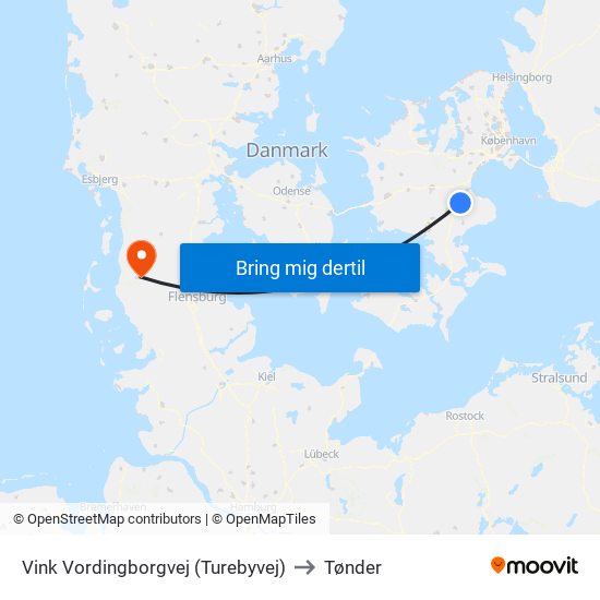 Vink Vordingborgvej (Turebyvej) to Tønder map