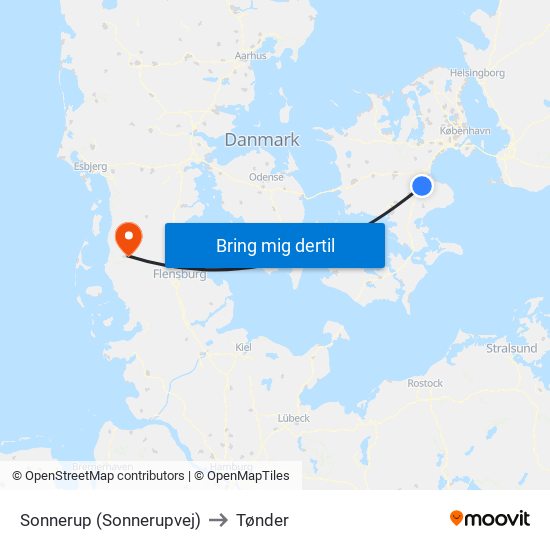 Sonnerup (Sonnerupvej) to Tønder map