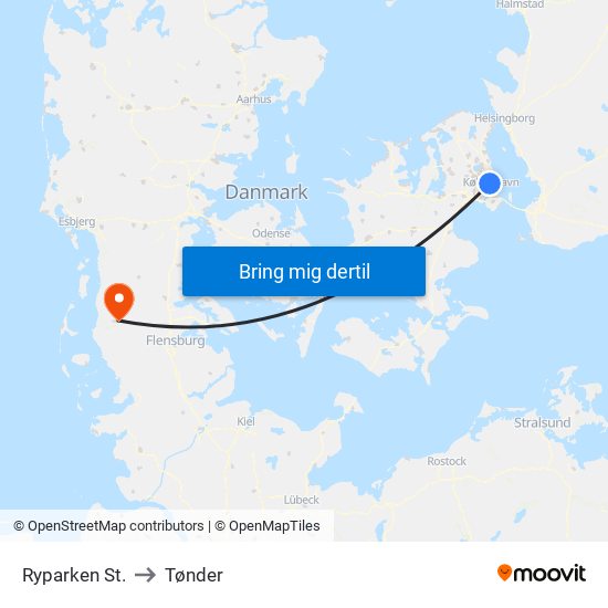Ryparken St. to Tønder map