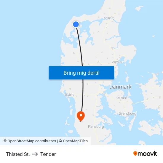 Thisted St. to Tønder map
